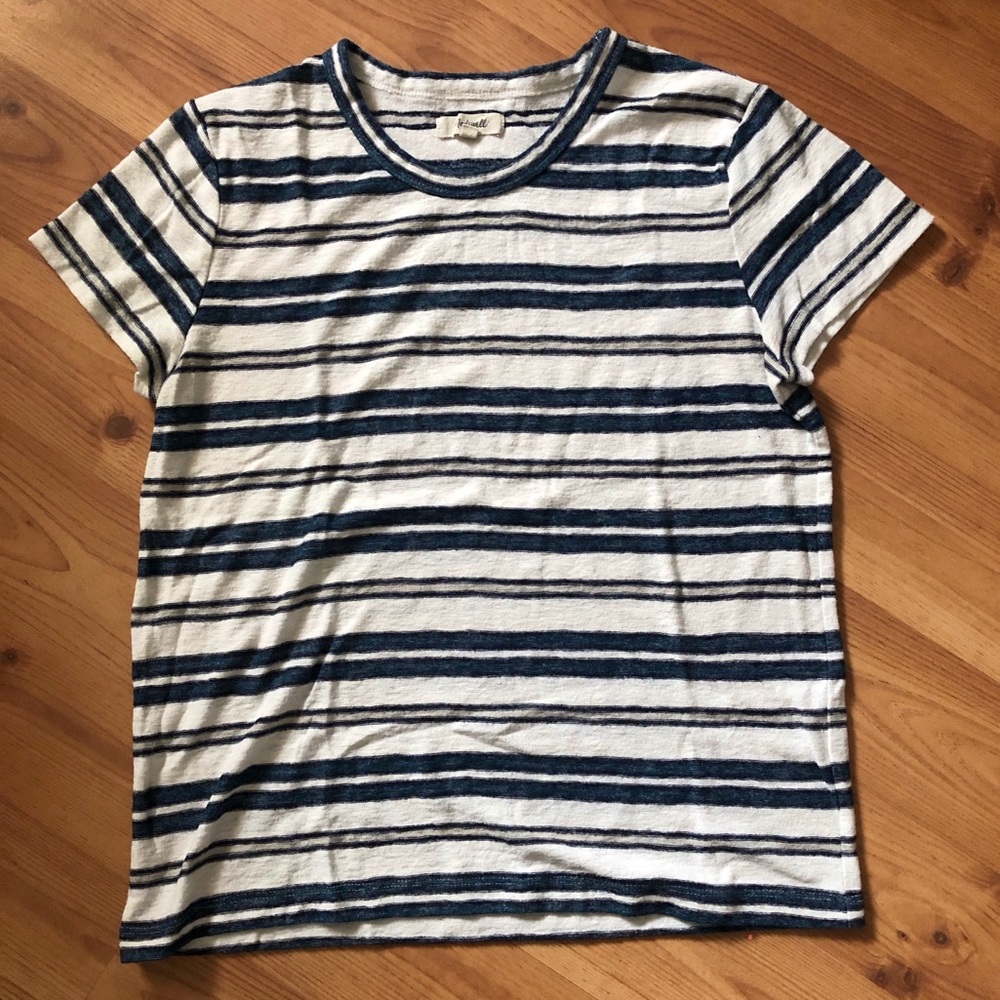 Madewell Blue and White Top